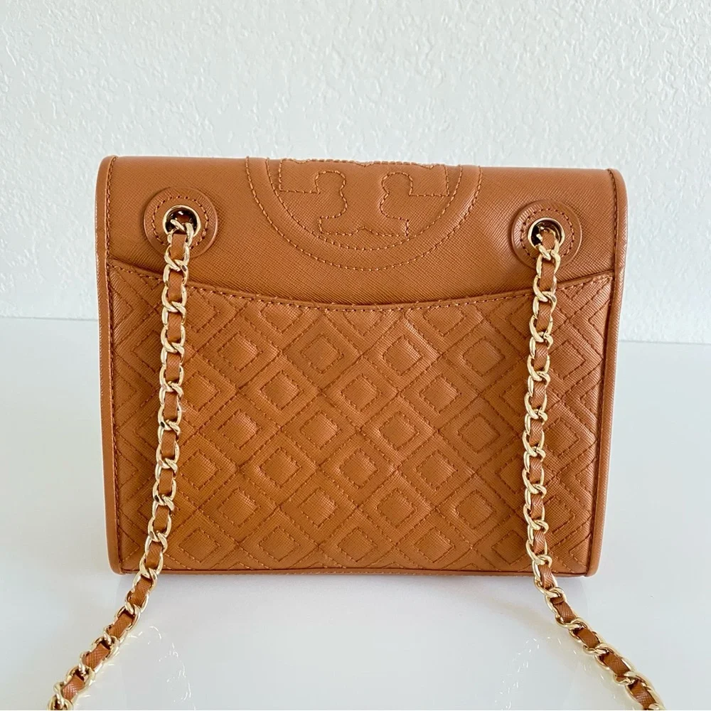 Tory Burch Brown Quilted chain strap Bag